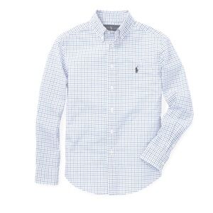 Ralph Lauren Blue and White Checkered Button Down Shirt